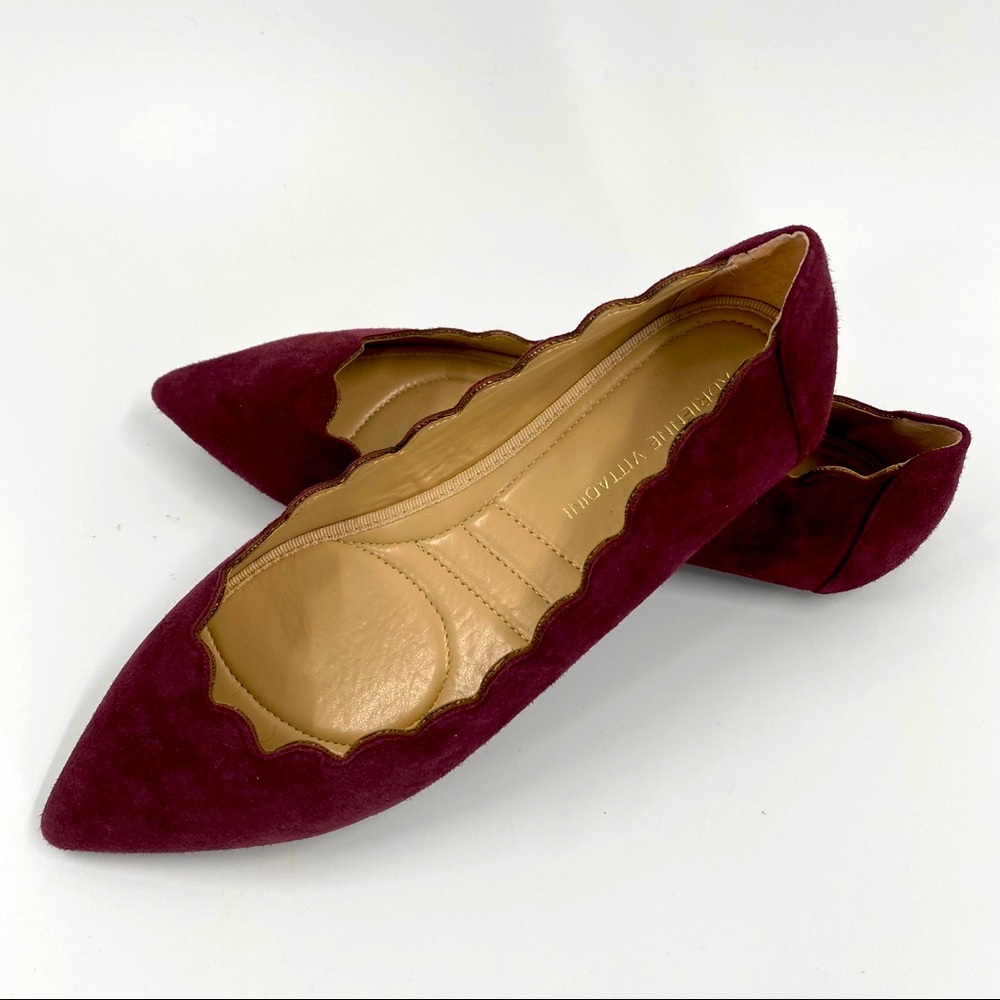 Adrienne Vitadinni Burgundy Ballet Flats.